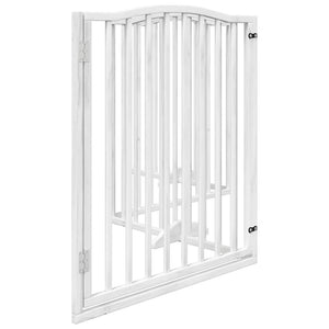 vidaXL Dog Gate with Door Foldable 4 Panels White 320 cm Poplar Wood