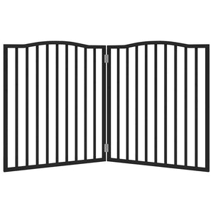 vidaXL Dog Gate Foldable 2 Panels Black 160 cm Poplar Wood