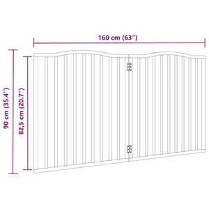 vidaXL Dog Gate Foldable 2 Panels Black 160 cm Poplar Wood