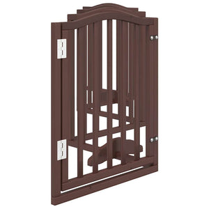 vidaXL Dog Gate with Door Foldable 6 Panels Brown Oak 300 cm Poplar Wood