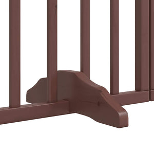 vidaXL Dog Gate with Door Foldable 6 Panels Brown Oak 300 cm Poplar Wood