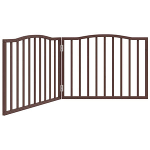 vidaXL Dog Gate Foldable 2 Panels Brown Oak 160 cm Poplar Wood