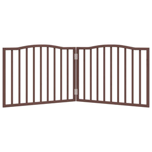 vidaXL Dog Gate Foldable 2 Panels Brown Oak 160 cm Poplar Wood