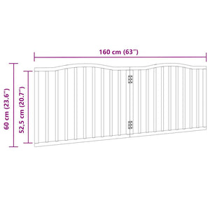 vidaXL Dog Gate Foldable 2 Panels Brown Oak 160 cm Poplar Wood