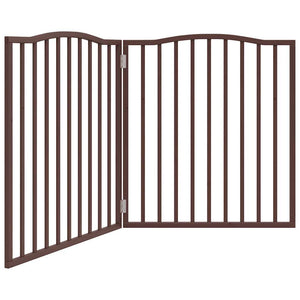 vidaXL Dog Gate Foldable 2 Panels Brown Oak 160 cm Poplar Wood