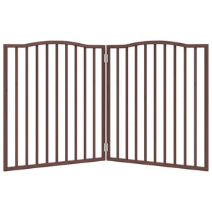 vidaXL Dog Gate Foldable 2 Panels Brown Oak 160 cm Poplar Wood