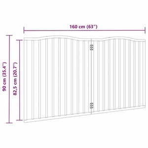 vidaXL Dog Gate Foldable 2 Panels Brown Oak 160 cm Poplar Wood