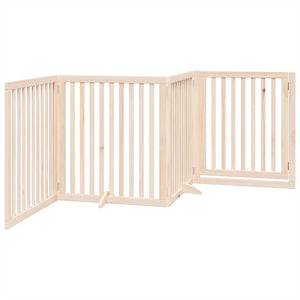 vidaXL Dog Gate with Door Foldable 4 Panels 320 cm Poplar Wood