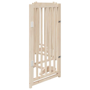 vidaXL Dog Gate with Door Foldable 6 Panels 300 cm Solid Wood Fir