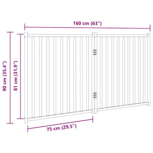 vidaXL Dog Gate Foldable 2 Panels 160 cm Solid Wood Fir