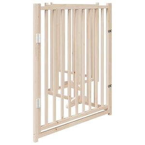 vidaXL Dog Gate with Door Foldable 4 Panels 320 cm Solid Wood Fir