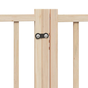 vidaXL Dog Gate with Door Foldable 4 Panels 320 cm Solid Wood Fir