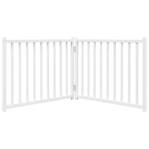 vidaXL Dog Gate Foldable 2 Panels White 160 cm Solid Wood Fir