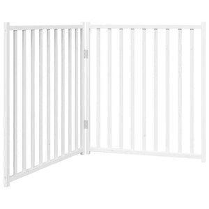 vidaXL Dog Gate Foldable 2 Panels White 160 cm Solid Wood Fir