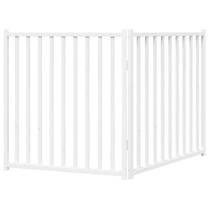 vidaXL Dog Gate Foldable 2 Panels White 160 cm Solid Wood Fir