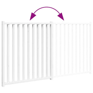 vidaXL Dog Gate Foldable 2 Panels White 160 cm Solid Wood Fir