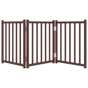 vidaXL Dog Gate Foldable 3 Panels Brown Oak 150 cm Solid Wood Fir