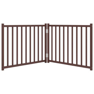 vidaXL Dog Gate Foldable 2 Panels Brown Oak 160 cm Solid Wood Fir