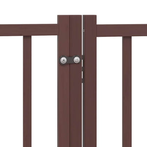 vidaXL Dog Gate with Door Foldable 4 Panels Brown Oak 320 cm Solid Wood Fir