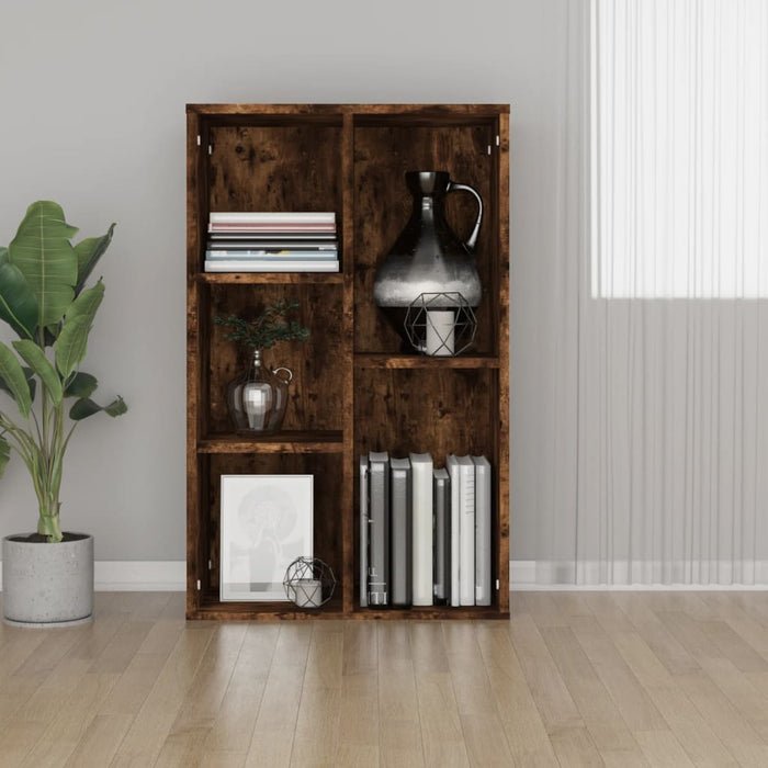 vidaXL Book Cabinet/Sideboard Smoked Oak 50x25x80 cm Engineered Wood