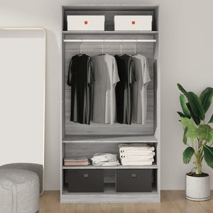 vidaXL Wardrobe Grey Sonoma 100x50x200 cm Engineered Wood