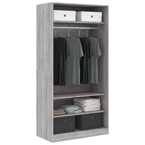 vidaXL Wardrobe Grey Sonoma 100x50x200 cm Engineered Wood