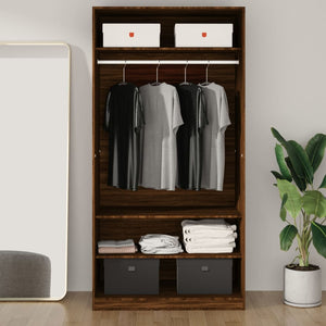 vidaXL Wardrobe Brown Oak 100x50x200 cm Engineered Wood