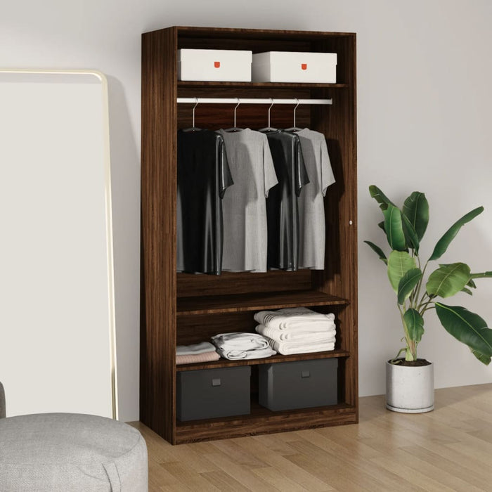 vidaXL Wardrobe Brown Oak 100x50x200 cm Engineered Wood