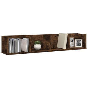 vidaXL CD Wall Shelf Smoked Oak 100x18x18 cm Engineered Wood