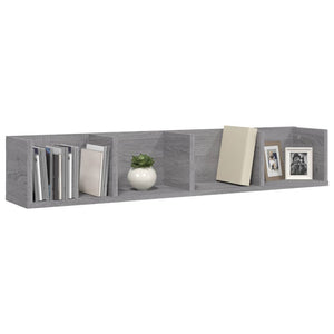 vidaXL CD Wall Shelf Grey Sonoma 100x18x18 cm Engineered Wood