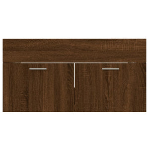 vidaXL 2 Piece Bathroom Furniture Set Brown Oak Engineered Wood