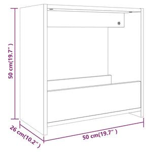 vidaXL Side Table Smoked Oak 50x26x50 cm Engineered Wood