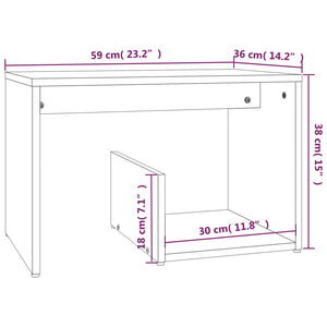 vidaXL Side Table Brown Oak 59x36x38 cm Engineered Wood