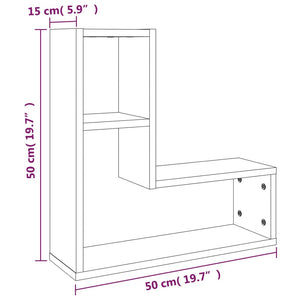 vidaXL Wall Shelves 2 pcs Smoked Oak 50x15x50 cm Engineered Wood