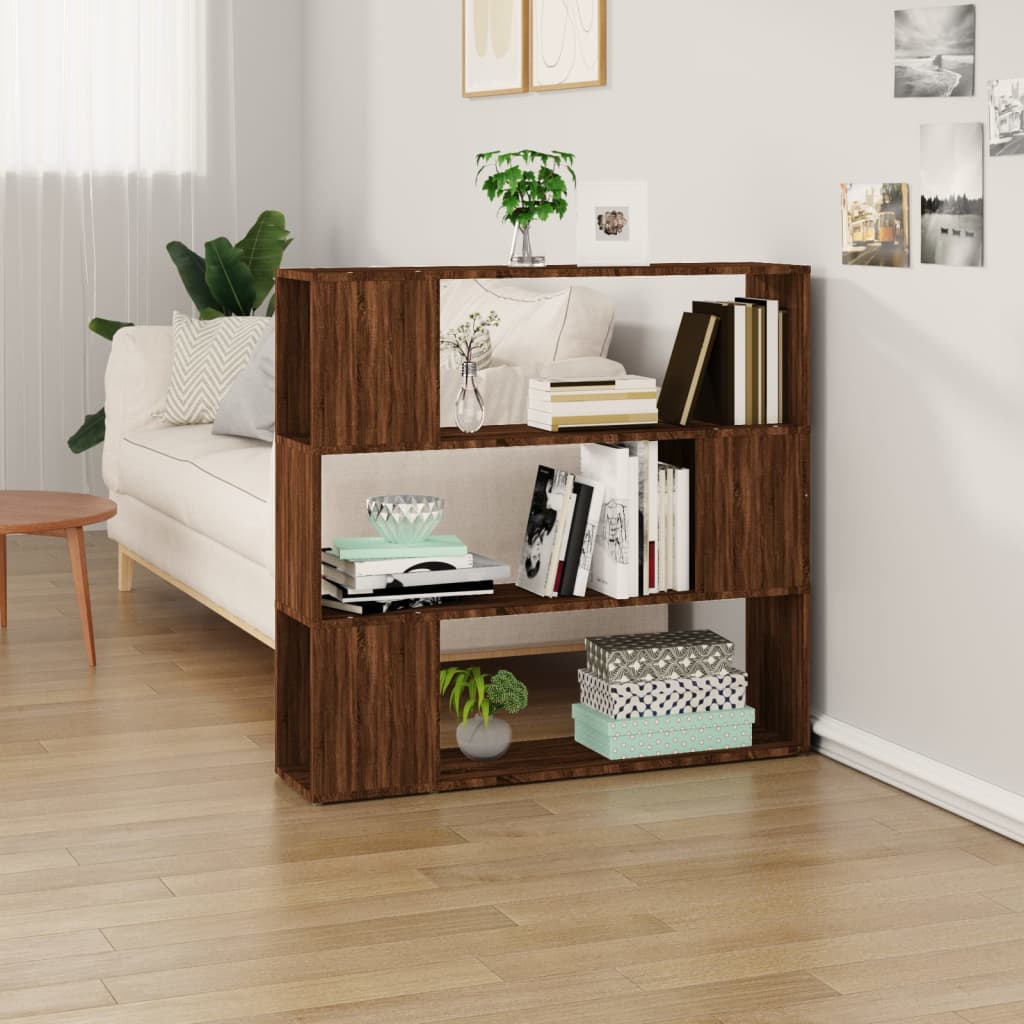 vidaXL Book Cabinet/Room Divider Brown Oak 100x24x94 cm