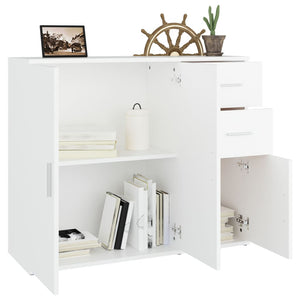 vidaXL Sideboard White 91x29.5x75 cm Engineered Wood