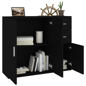 vidaXL Sideboard Black 91x29.5x75 cm Engineered Wood