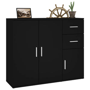 vidaXL Sideboard Black 91x29.5x75 cm Engineered Wood