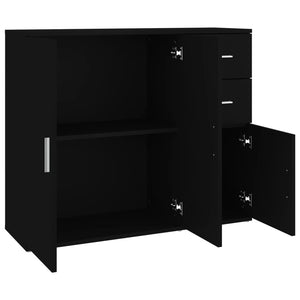 vidaXL Sideboard Black 91x29.5x75 cm Engineered Wood