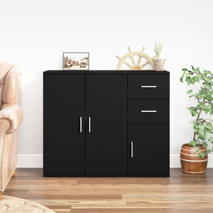 vidaXL Sideboard Black 91x29.5x75 cm Engineered Wood