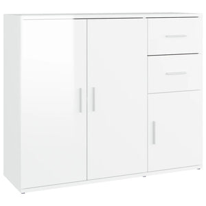 vidaXL Sideboard High Gloss White 91x29.5x75 cm Engineered Wood