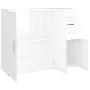 vidaXL Sideboard High Gloss White 91x29.5x75 cm Engineered Wood