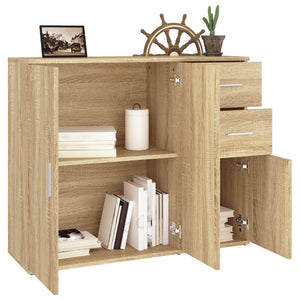 vidaXL Sideboard Sonoma Oak 91x29.5x75 cm Engineered Wood