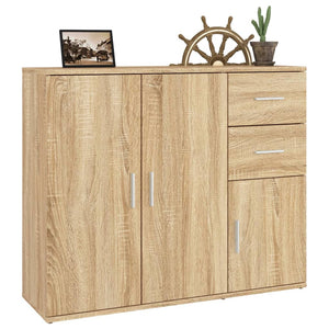 vidaXL Sideboard Sonoma Oak 91x29.5x75 cm Engineered Wood