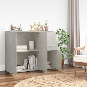 vidaXL Sideboard Concrete Grey 91x29.5x75 cm Engineered Wood