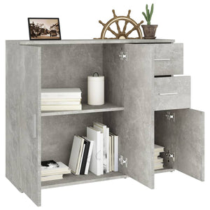 vidaXL Sideboard Concrete Grey 91x29.5x75 cm Engineered Wood