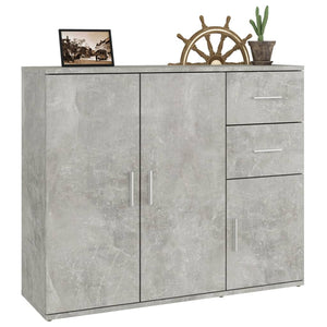 vidaXL Sideboard Concrete Grey 91x29.5x75 cm Engineered Wood