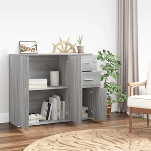 vidaXL Sideboard Grey Sonoma 91x29.5x75 cm Engineered Wood