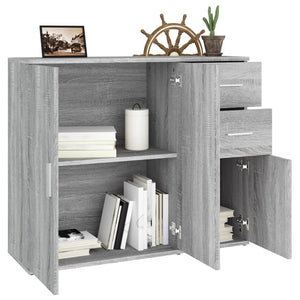 vidaXL Sideboard Grey Sonoma 91x29.5x75 cm Engineered Wood