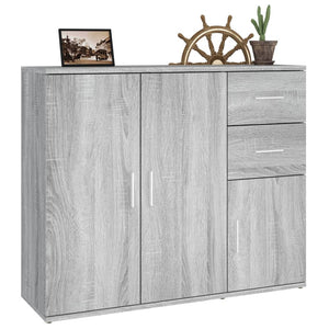 vidaXL Sideboard Grey Sonoma 91x29.5x75 cm Engineered Wood